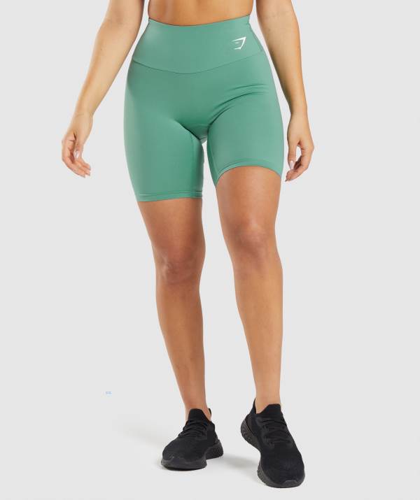 Damske Šortky Gymshark Training Cycling Tmavo Zelene Zelene | NO9351862